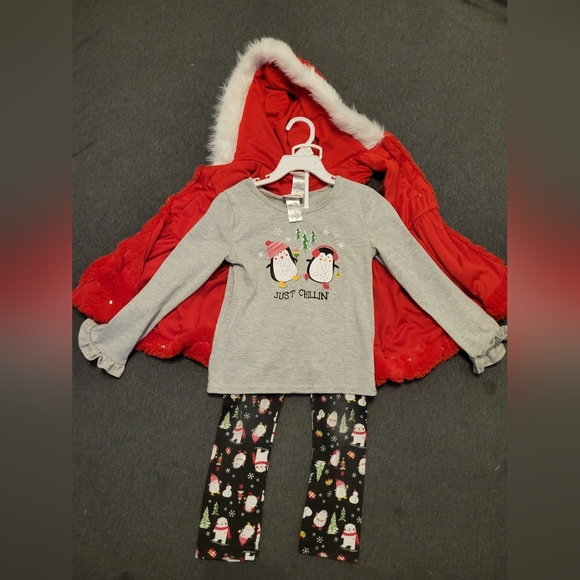 Girls three piece set, Little Lass, size 6, red and gray, new without tags - Picture 5 of 8
